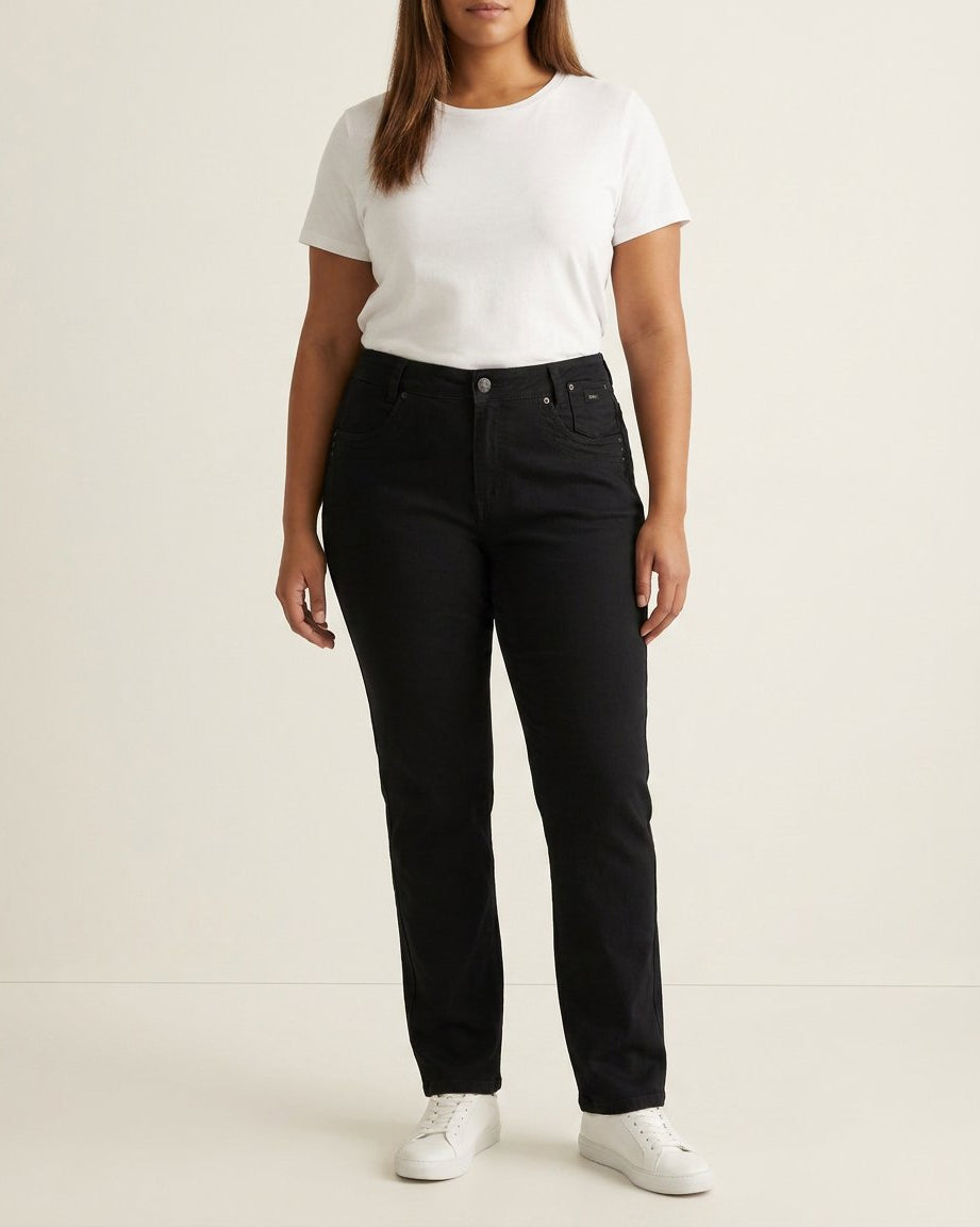 DNYcph Plus Size Mody Twill Jeans DENIM/TWILL 80 BLACK