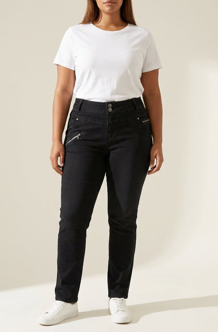 DNYcph Plus Size Pascha Denim Jeans DENIM/TWILL 81 BLACK DENIM