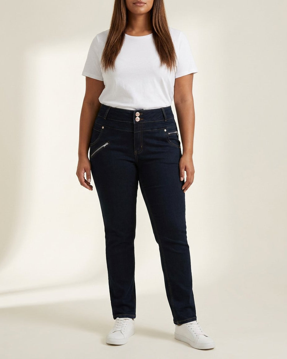 DNYcph Plus Size Pascha Denim Jeans DENIM/TWILL 98 DARK BLUE
