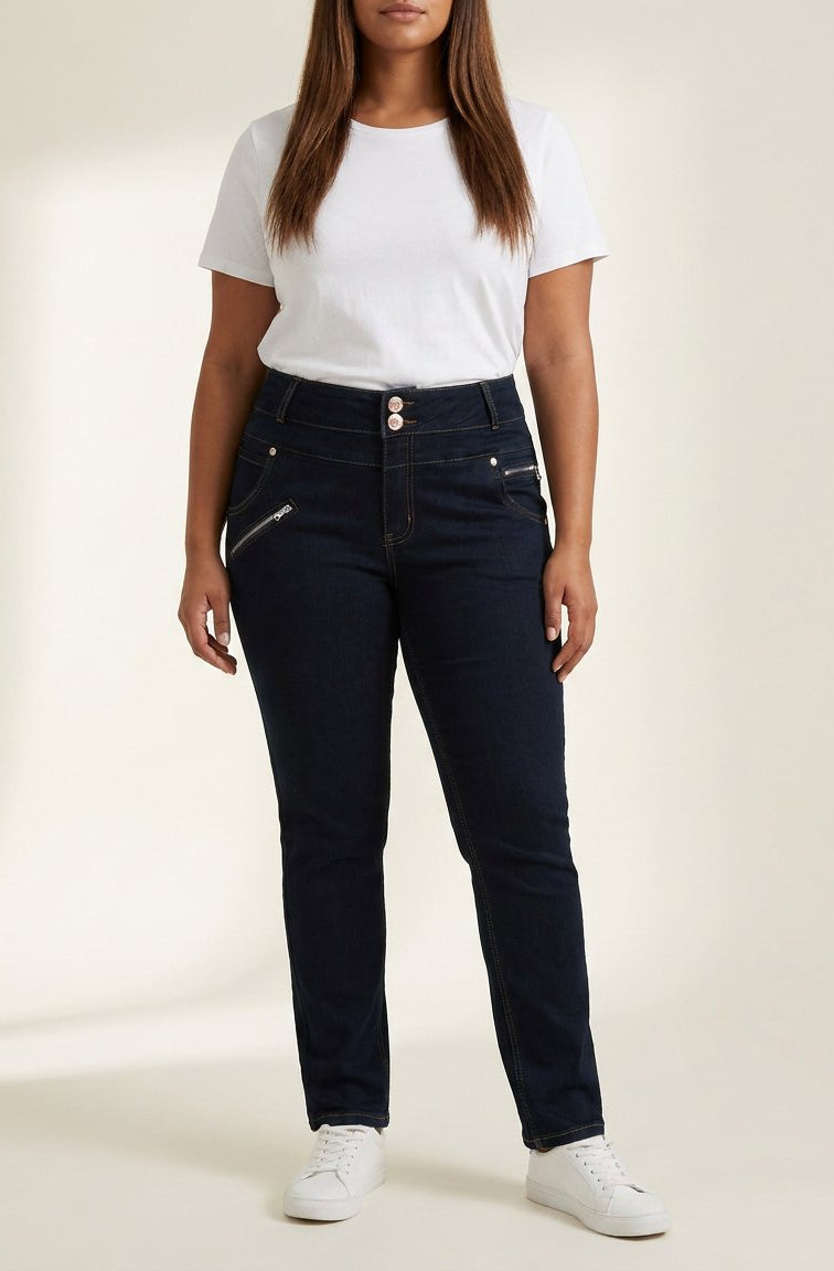 DNYcph Plus Size Pascha Denim Jeans DENIM/TWILL 98 DARK BLUE