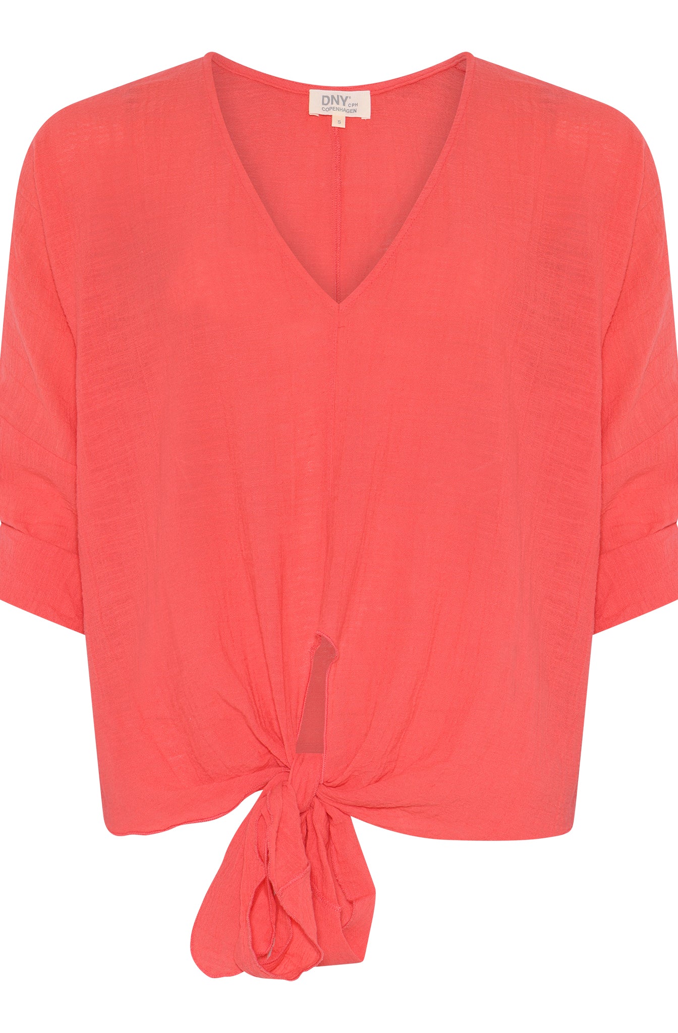 DNYcph Plus Size V-Neck Gage Blouse BLOUSE/SHIRT 350 CORAL