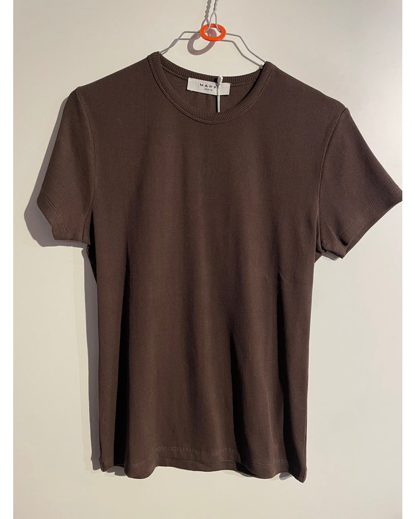 MAPP RIB BASIC TSHIRT TOP/T-SHIRT 129 CHOCOLATE