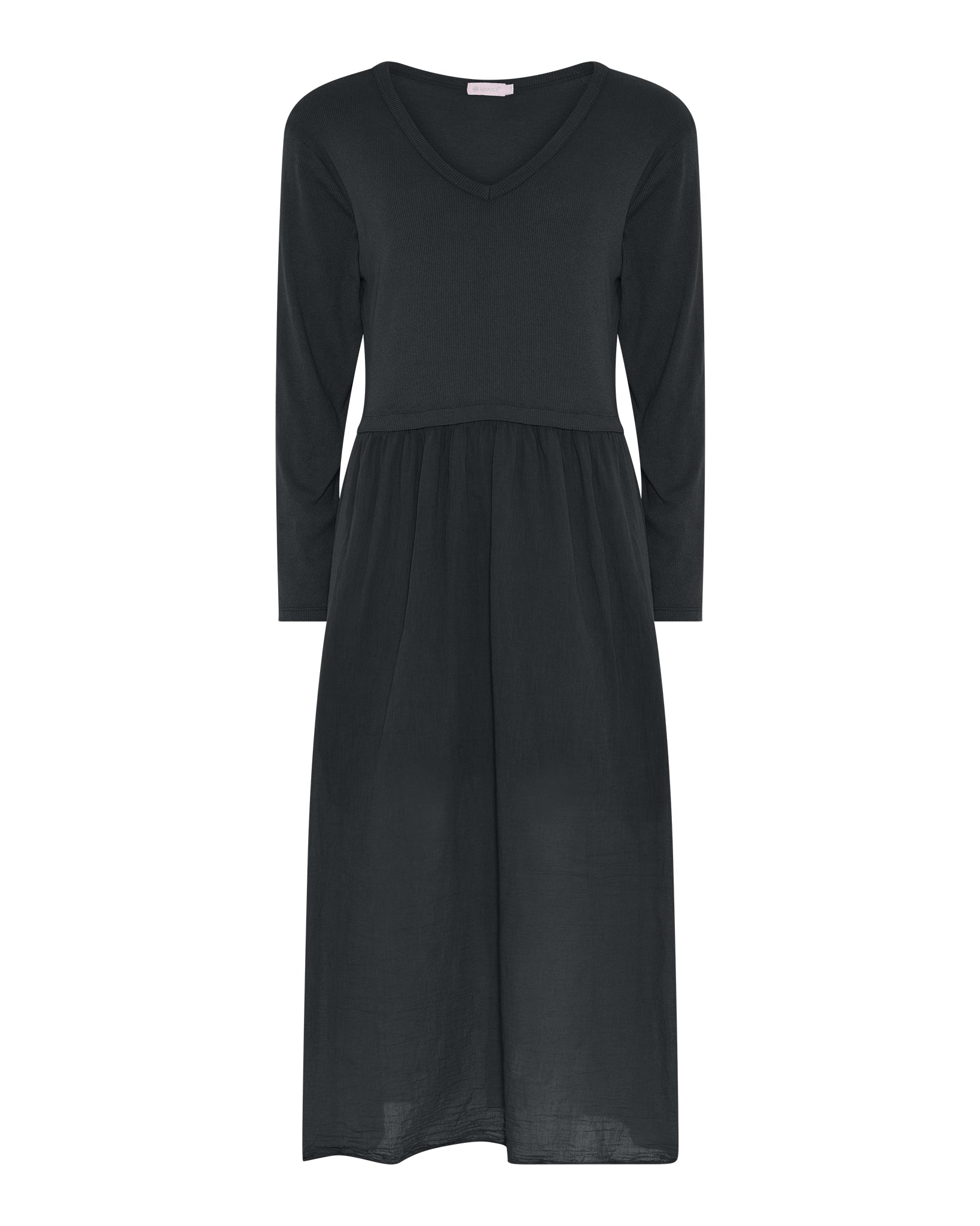 M JEANS RIB L/SL DRESS DRESS/JUMPSUIT 80 BLACK