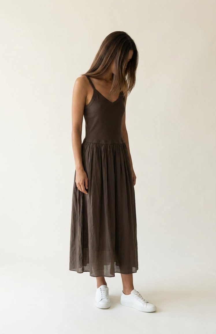 MAPP RIB STROP DRESS DRESS/JUMPSUIT 129 CHOCOLATE