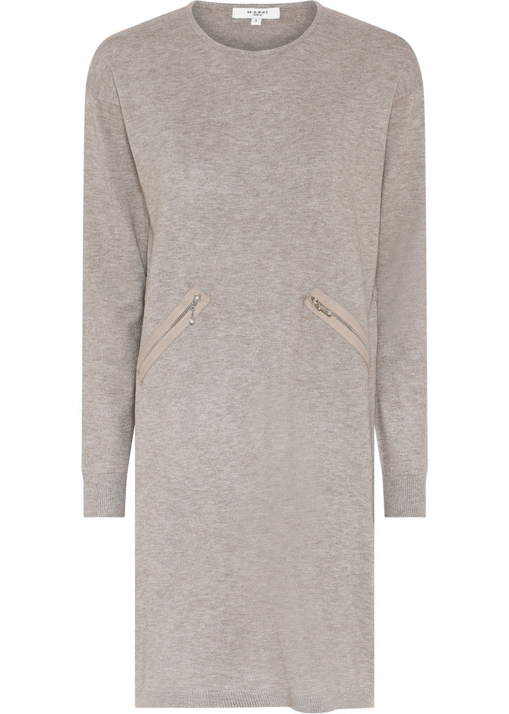 MAPP ROMA TRINE DRESS KNITWEAR 227 LIGHT SAND MELANGE