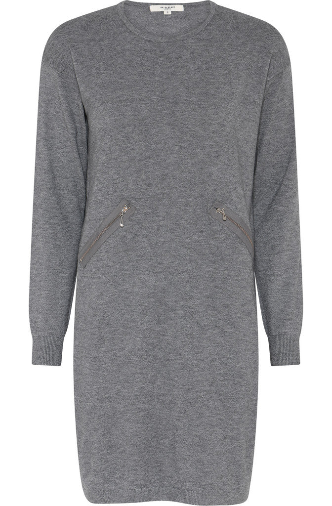 MAPP ROMA TRINE DRESS KNITWEAR 253 LIGHT GREY MELANGE