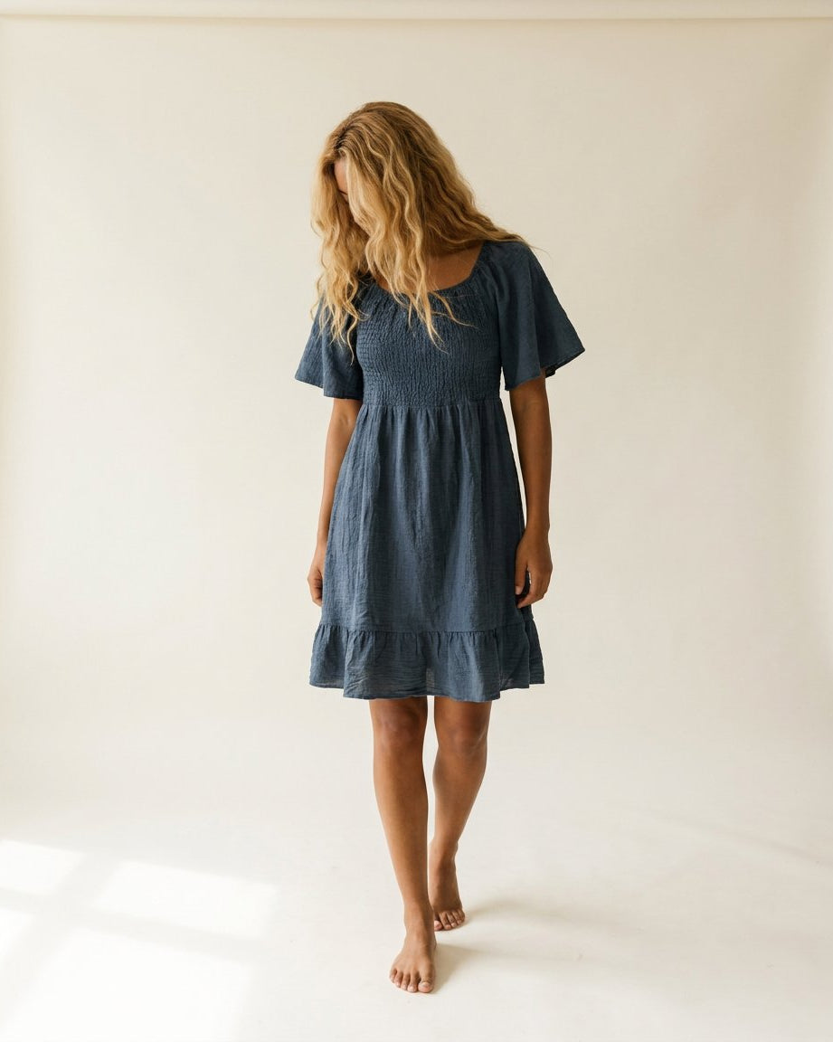MOONDUST SARA GAGE ROSE SHORT DRESS DRESS/JUMPSUIT 108 JEANS BLUE