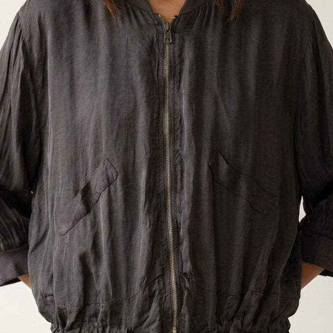 MOONDUST SATIN JACKET OUTERWEAR 129 CHOCOLATE