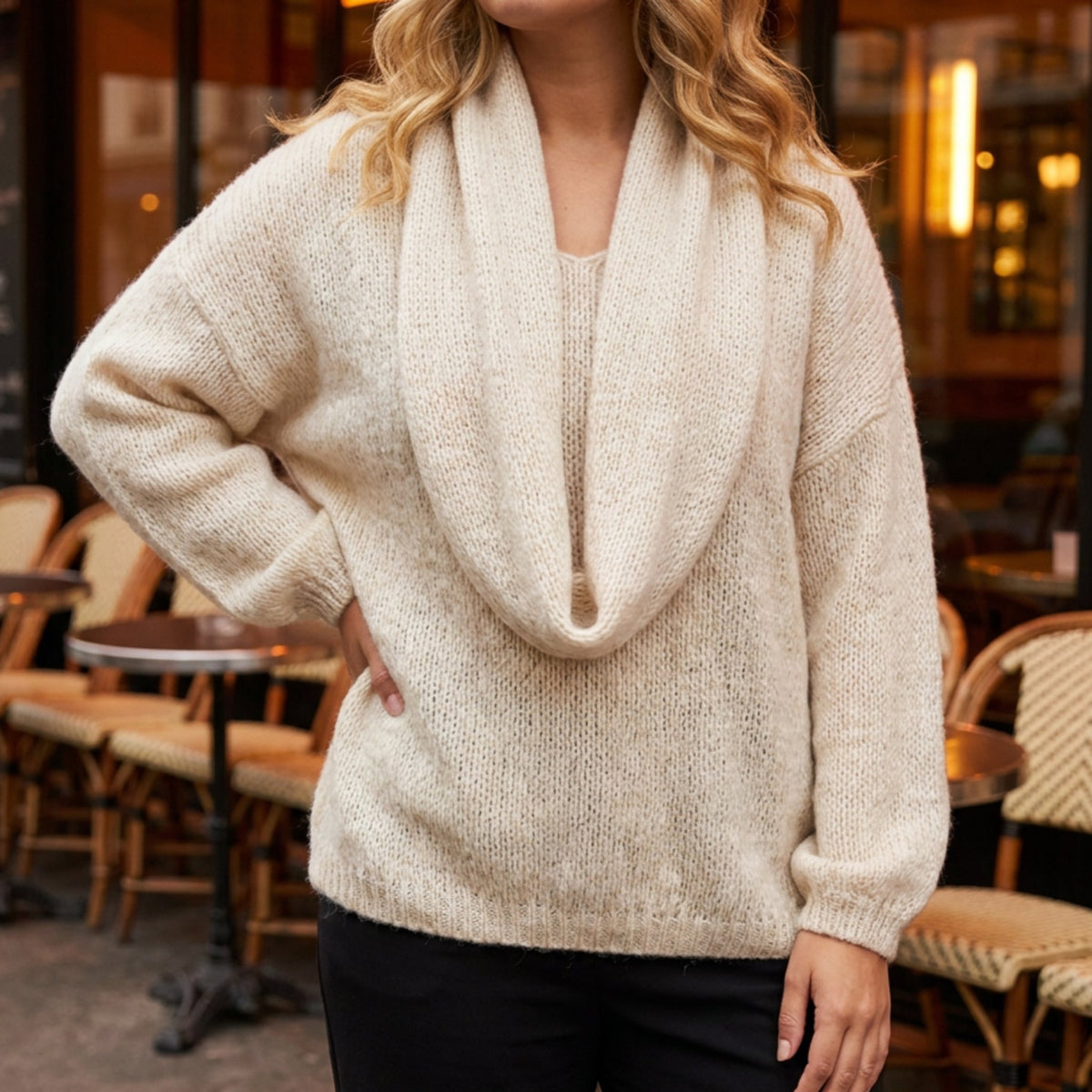 M JEANS SCARF KNIT KNITWEAR 20 OFF WHITE