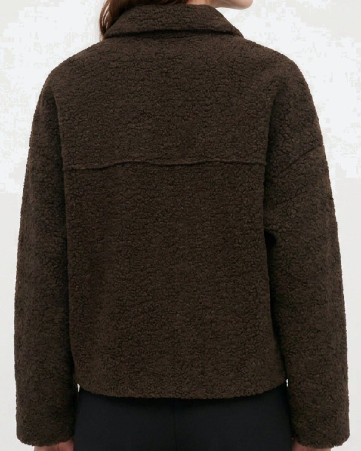 MOONDUST SHORT CURLY JACKET KNITWEAR 129 CHOCOLATE