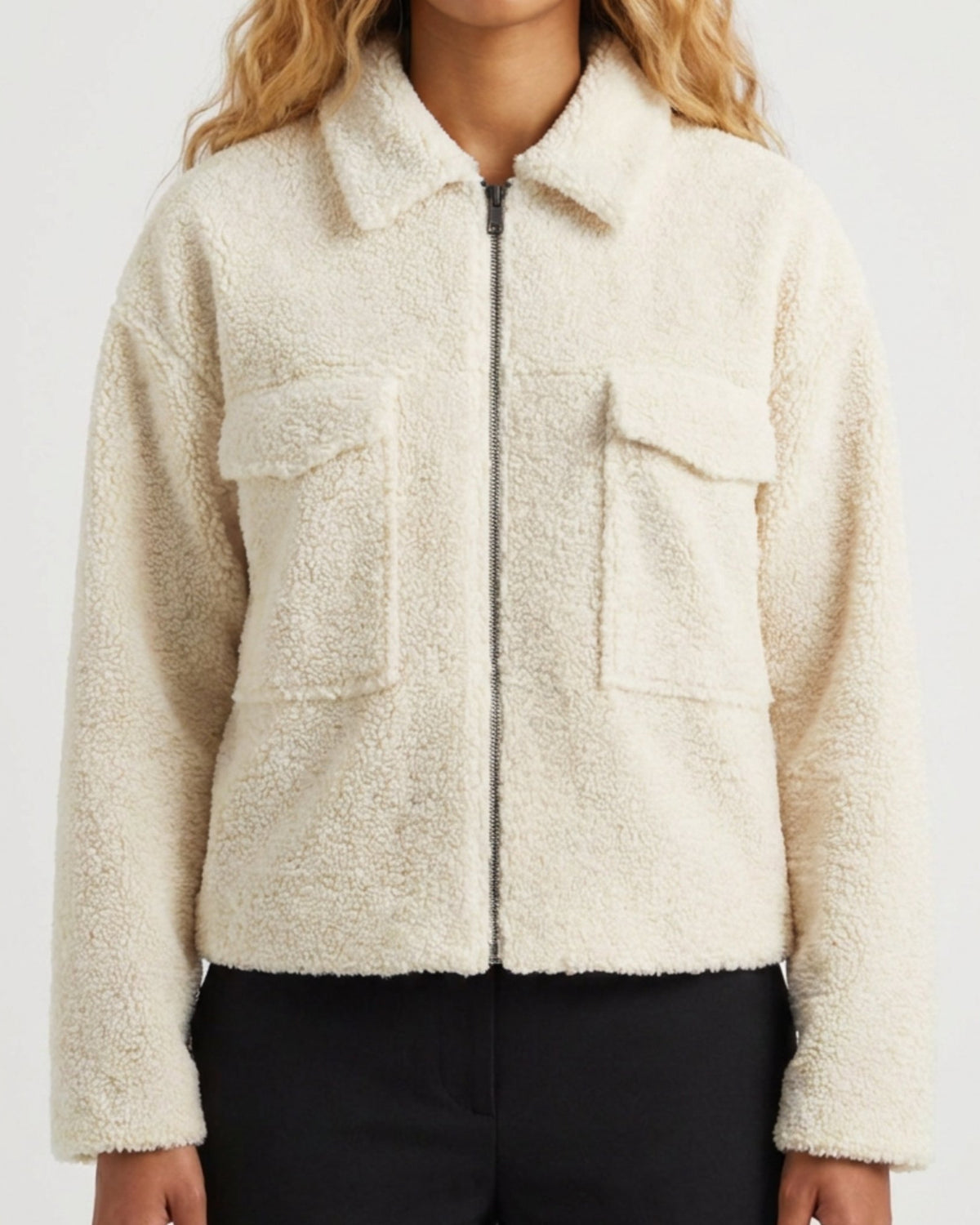 MOONDUST SHORT CURLY JACKET KNITWEAR 20 OFF WHITE
