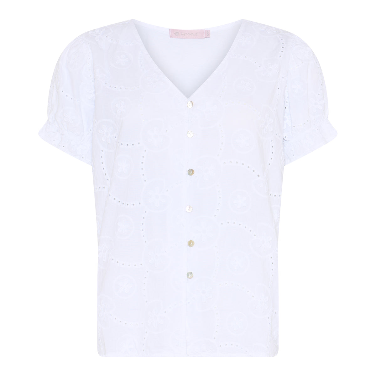 MOONDUST SIA EMB SMALL FLOWER SHIRT BLOUSE/SHIRT 10 WHITE
