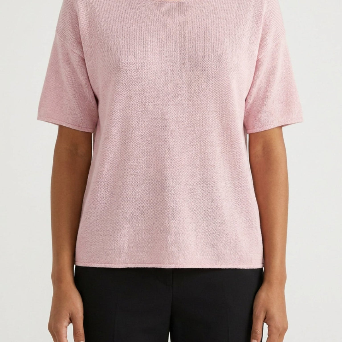 MOONDUST SIGNE SH/SL KNIT KNITWEAR 395 DUSTY ROSE