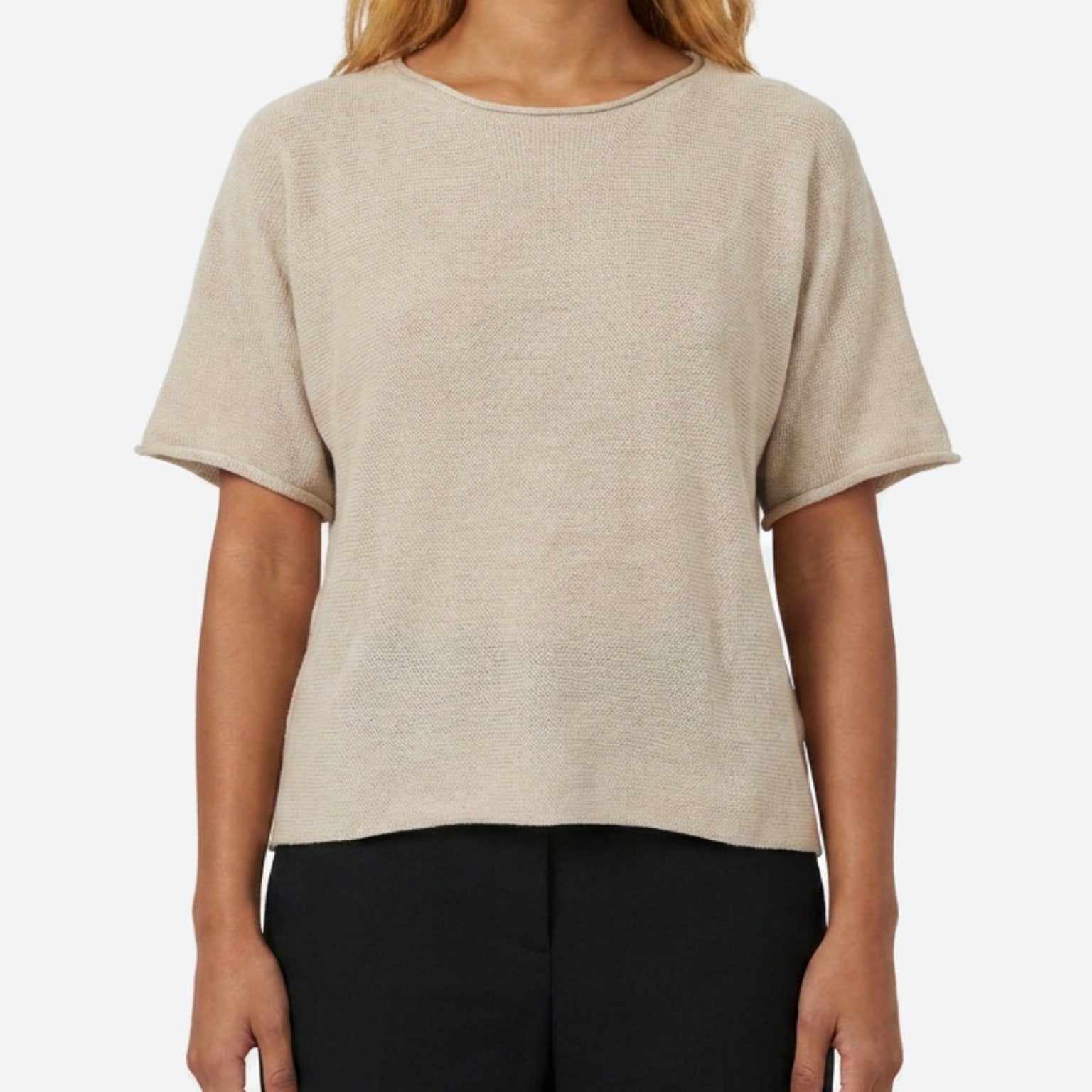 MOONDUST SIGNE SH/SL KNIT KNITWEAR 27 SAND