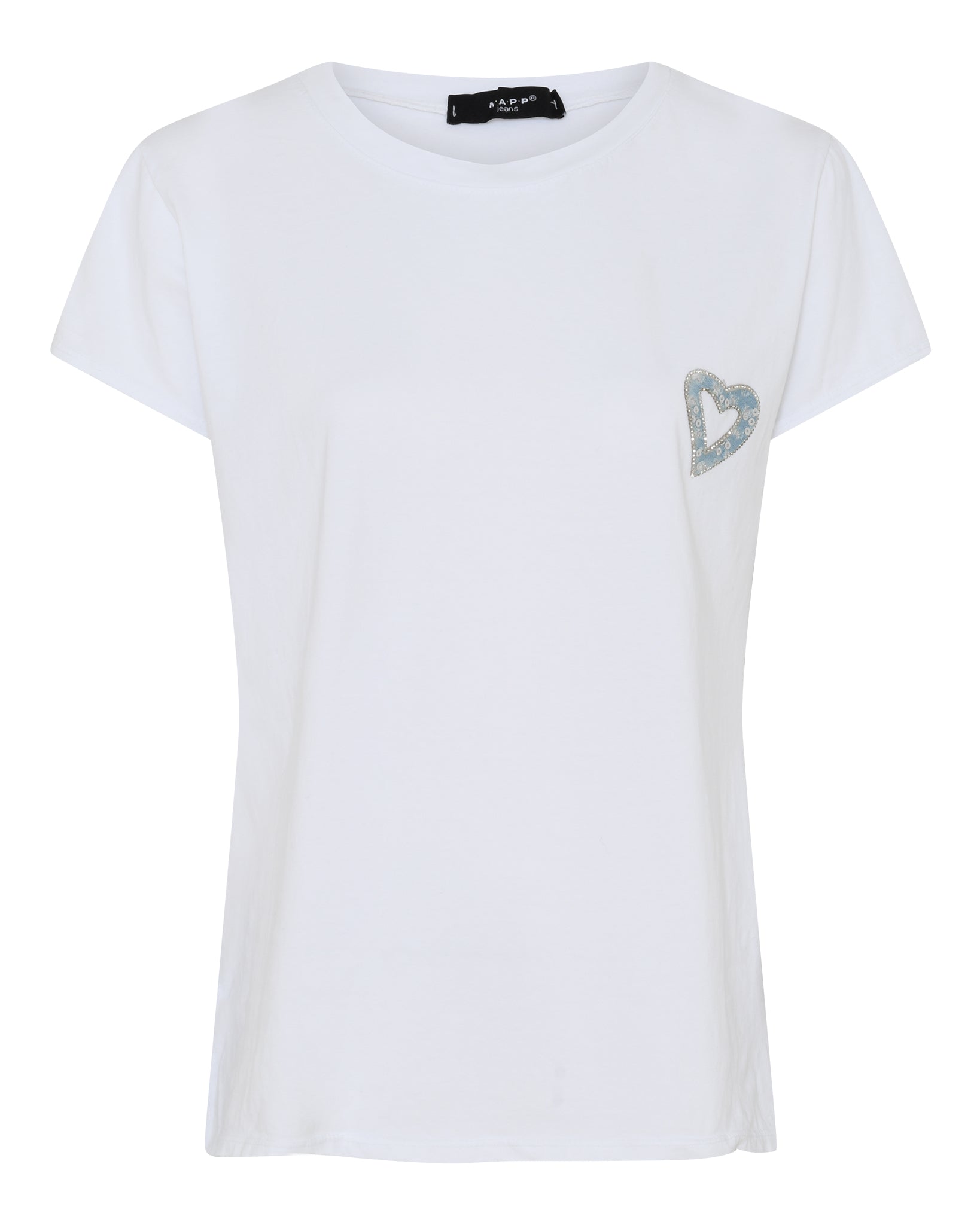 MAPP SMALL HEART SLIM TSHIRT TOP/T-SHIRT 10 WHITE
