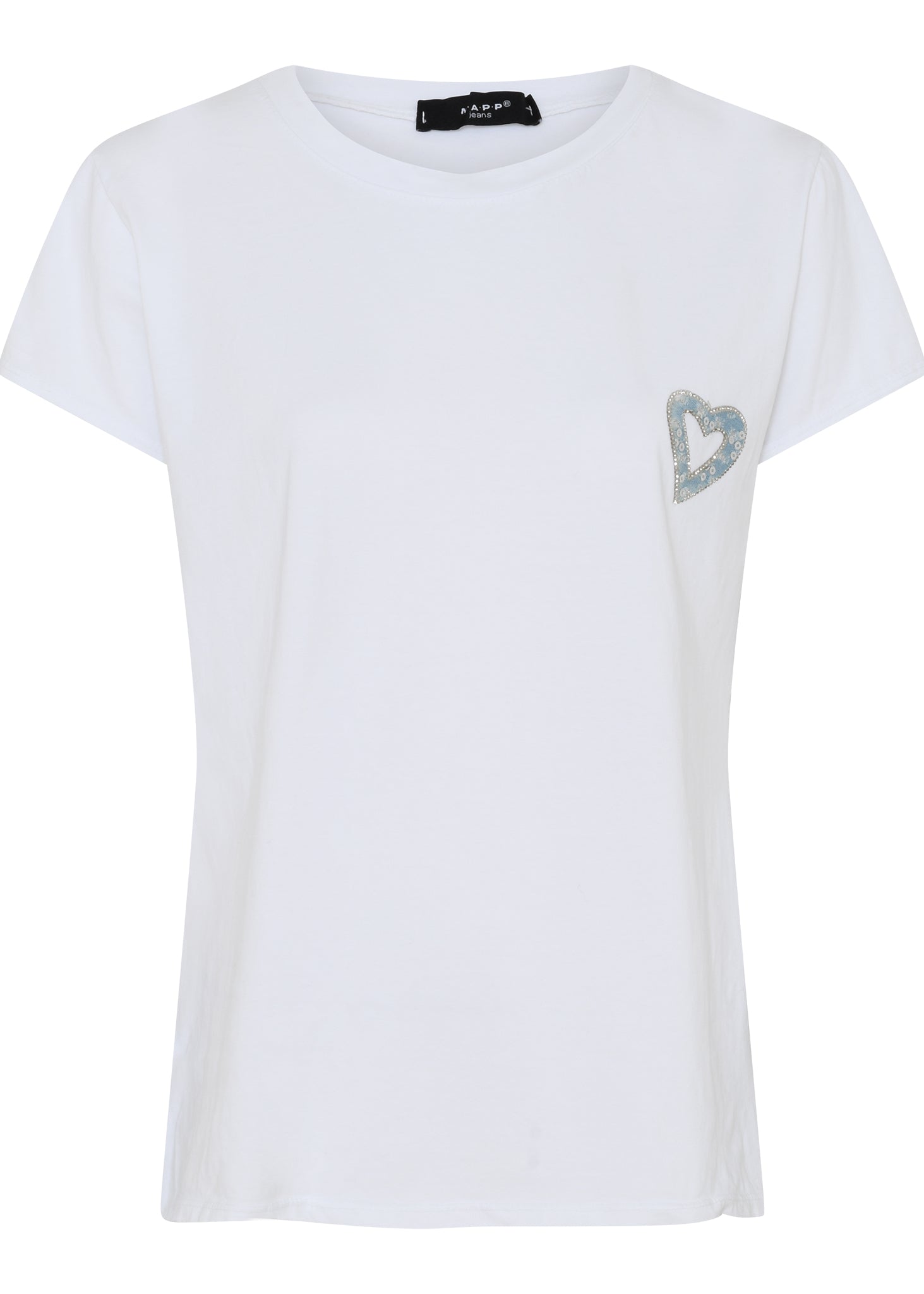 MAPP SMALL HEART SLIM TSHIRT TOP/T-SHIRT 10 WHITE