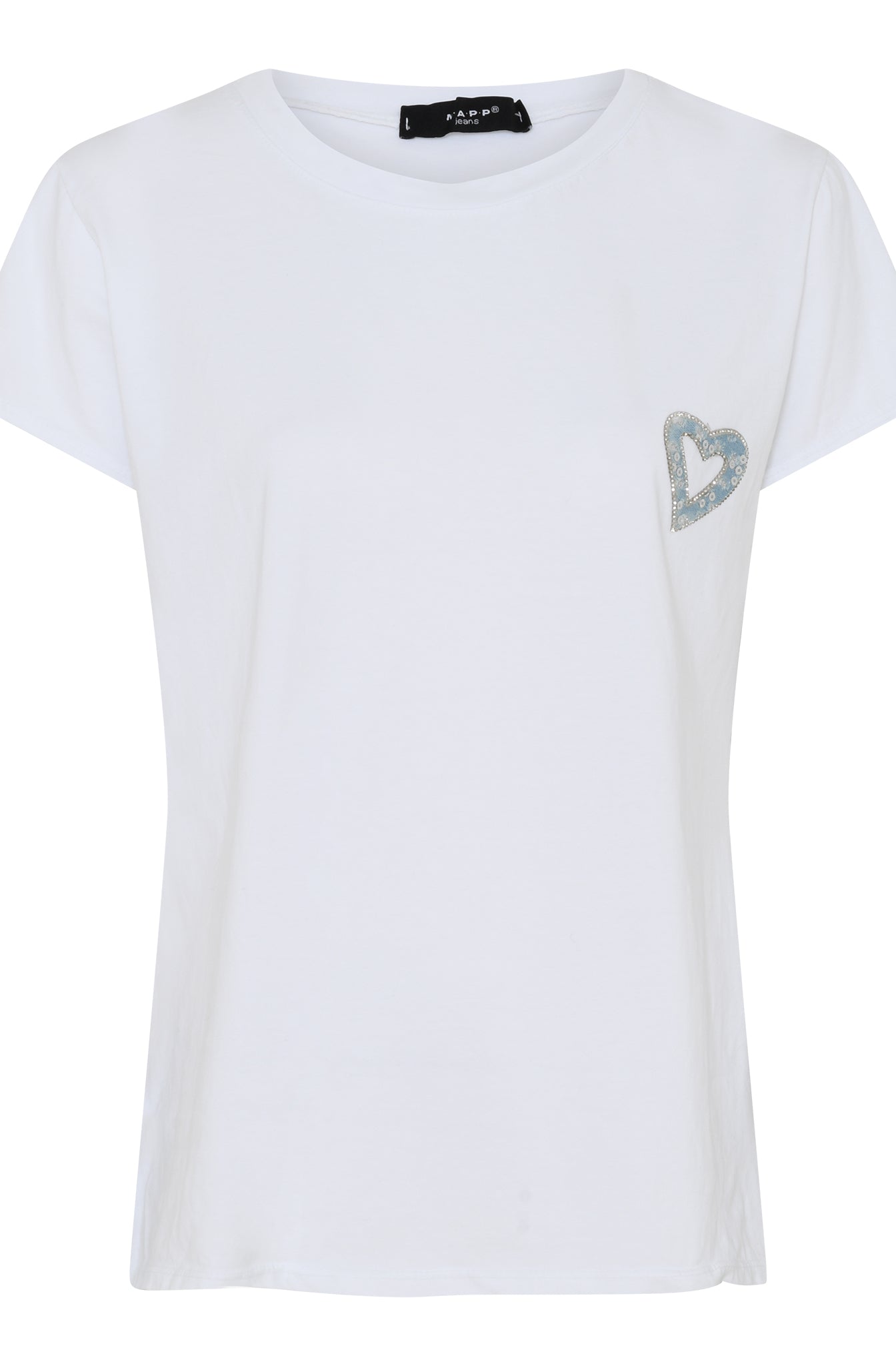 MAPP SMALL HEART SLIM TSHIRT TOP/T-SHIRT 10 WHITE