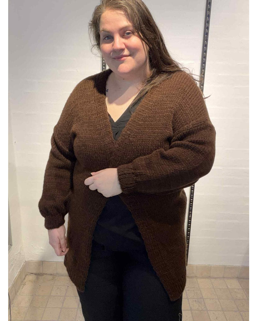 DNYcph SMILE CARDIGAN LONG KNITWEAR 129 CHOCOLATE