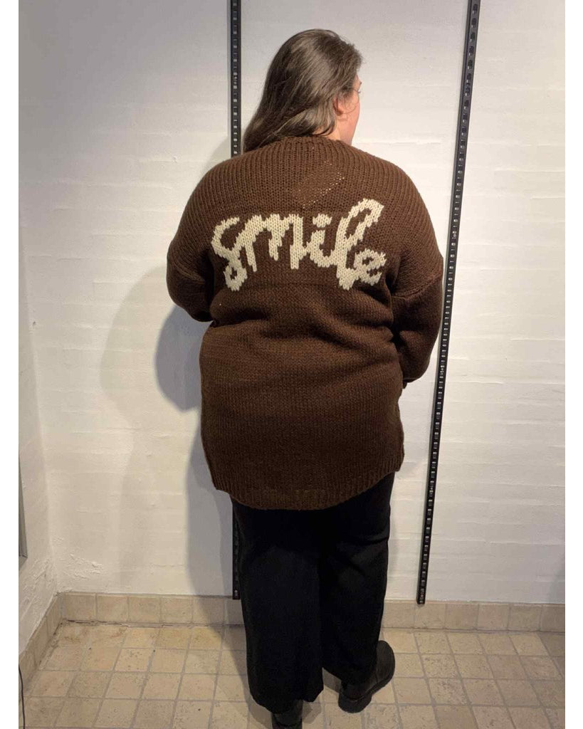 DNYcph SMILE CARDIGAN LONG KNITWEAR 129 CHOCOLATE