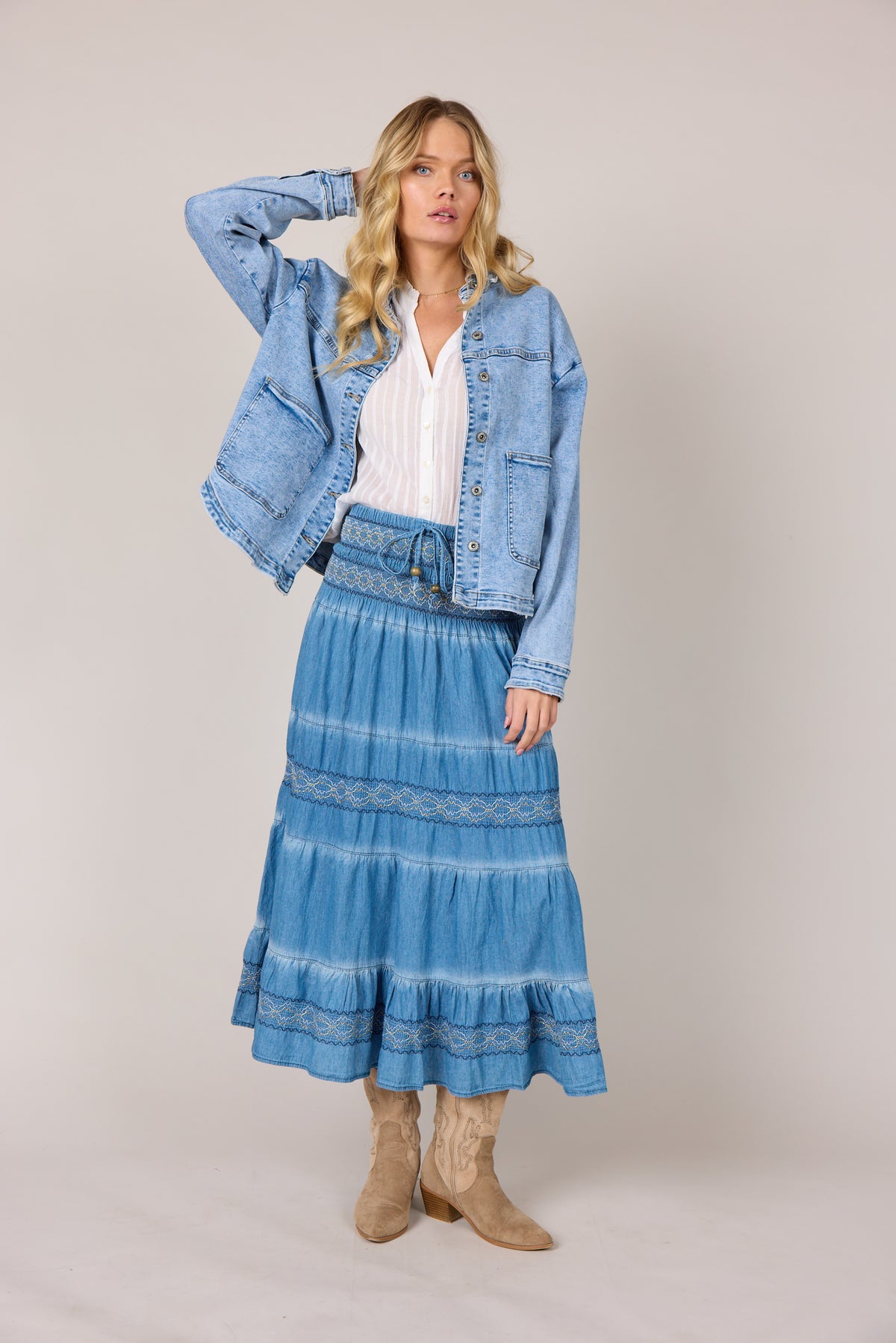 MAPP SMOCK TENCEL SKIRT SHORTS/SKIRT 9396 DENIM USED