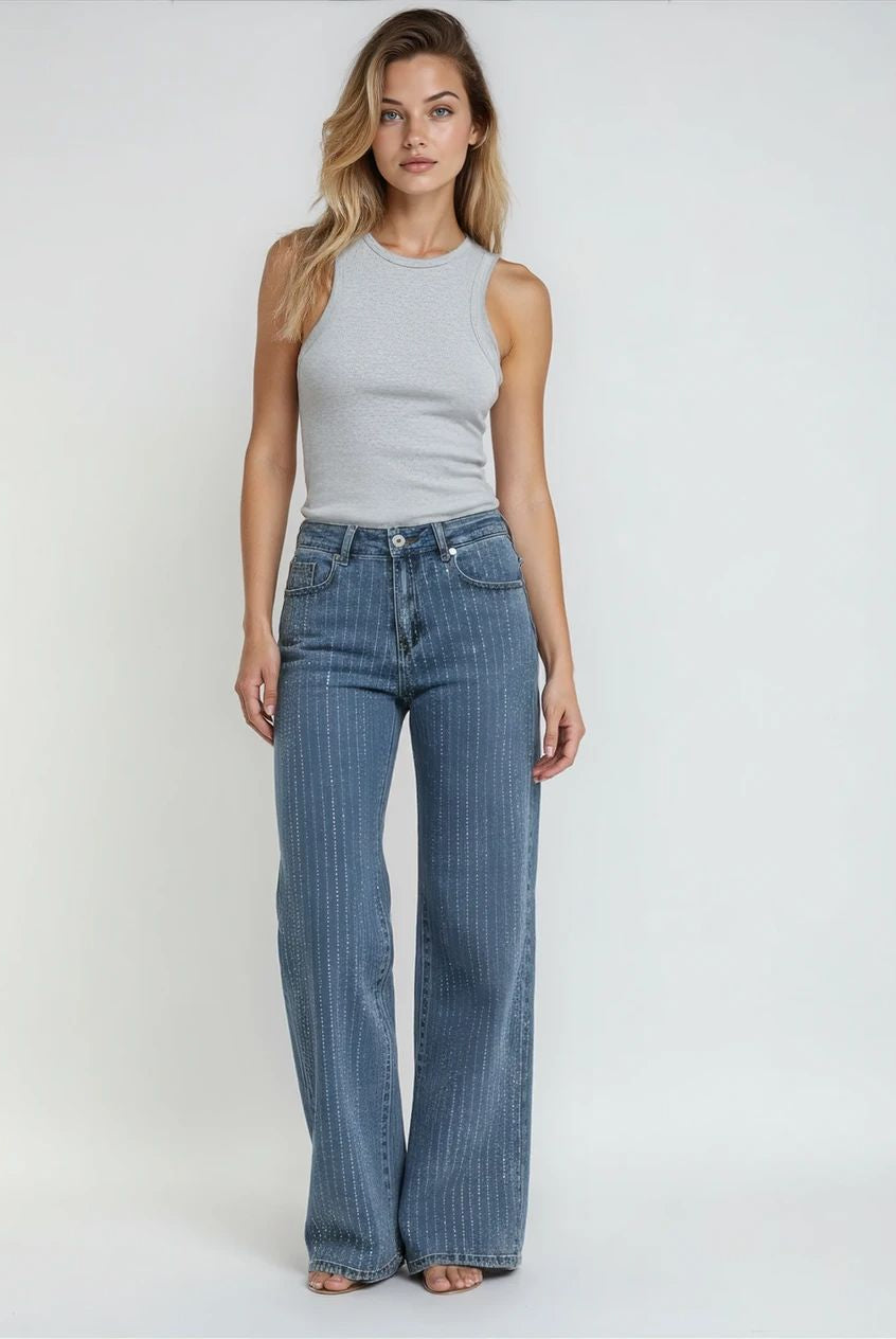 M JEANS SPARKLING FLARE JEANS DENIM/TWILL 939699 CLASSIC BLUE USED