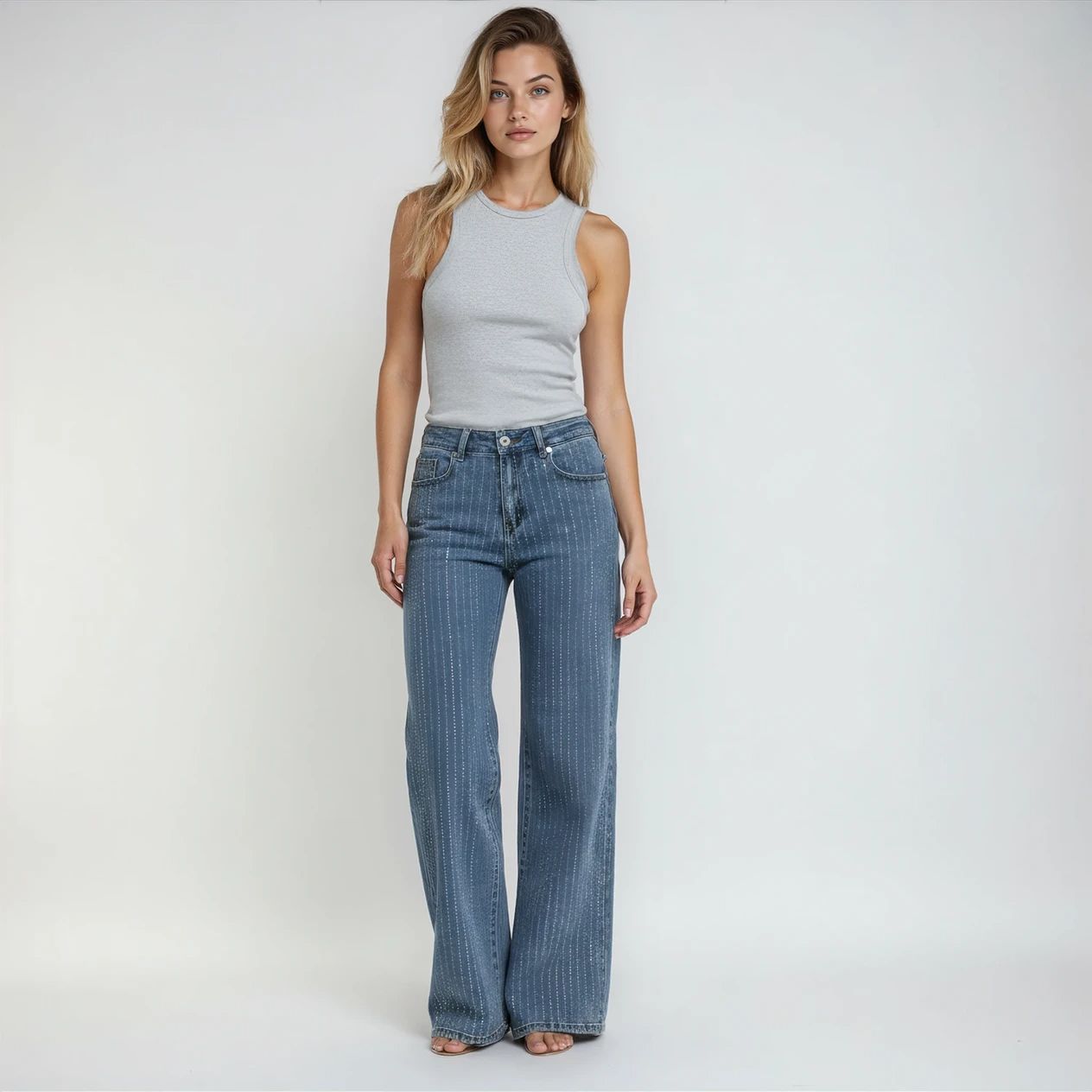 M JEANS SPARKLING FLARE JEANS DENIM/TWILL 939699 CLASSIC BLUE USED