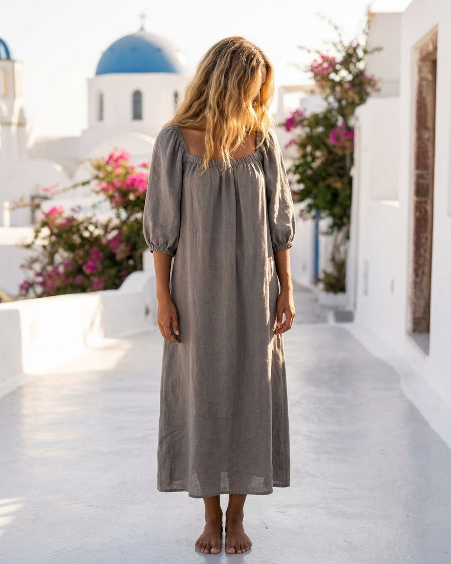 MAPP SQUARE LIN DRESS LINEN 136 FANGO