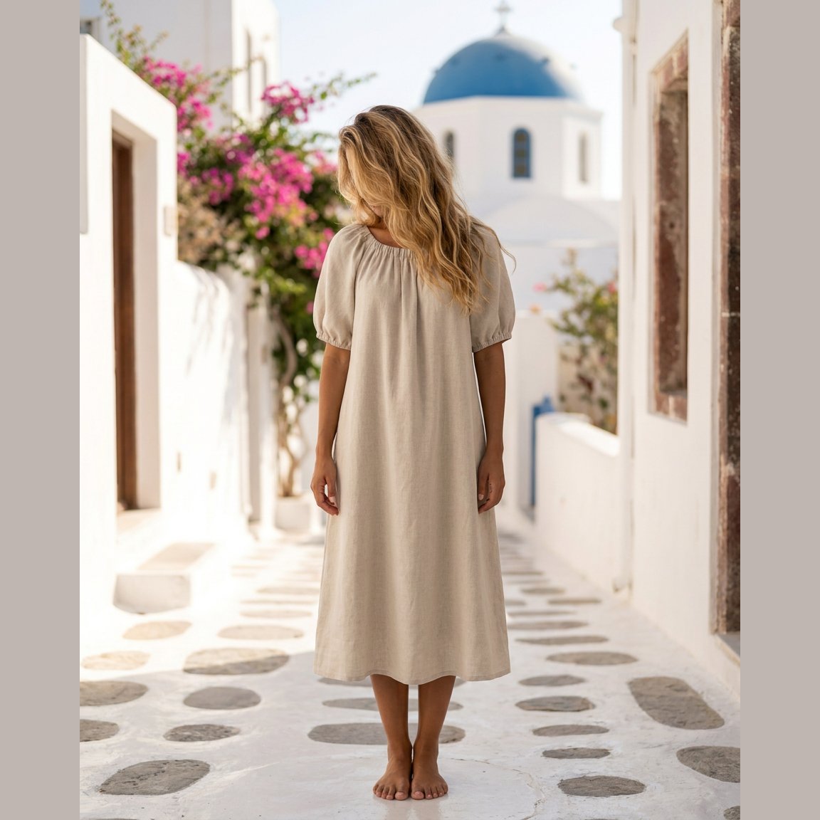 MOONDUST SQUARE LIN DRESS LINEN
