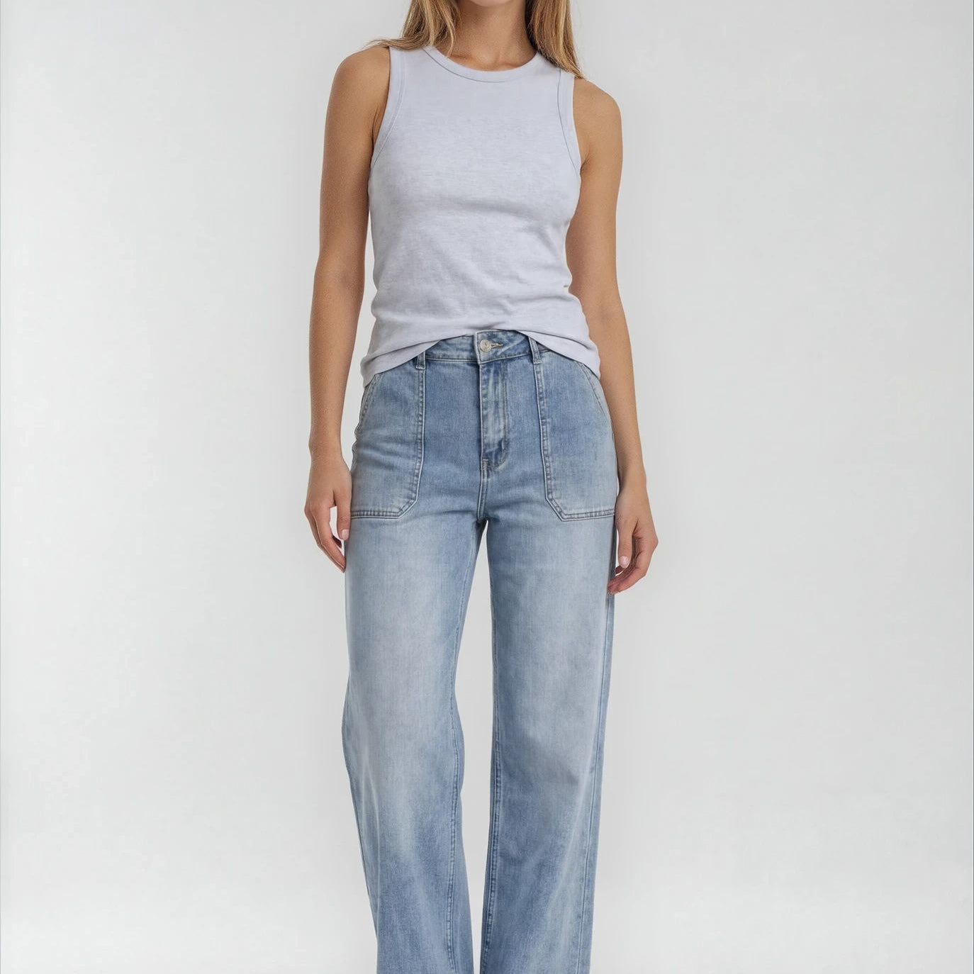 MARC LAUGE SQUARE POCKET JEANS DENIM/TWILL 9196 LIGHT BLUE USED