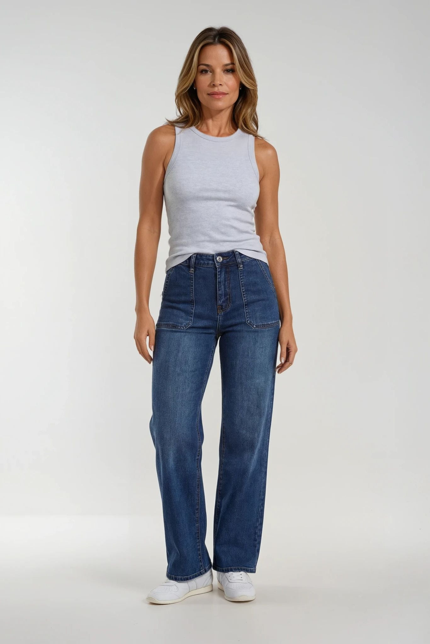 MARC LAUGE Square Pocket Jeans DENIM/TWILL 9696 BLUE DENIM USED