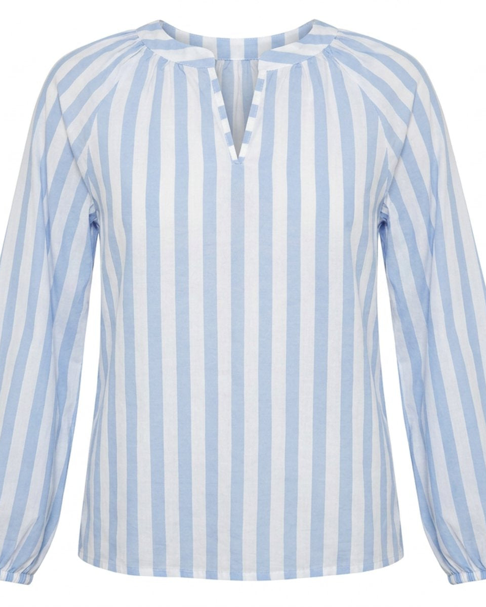 MAPP STRIPE BLOUSE BLOUSE/SHIRT 107 SOFT BLUE