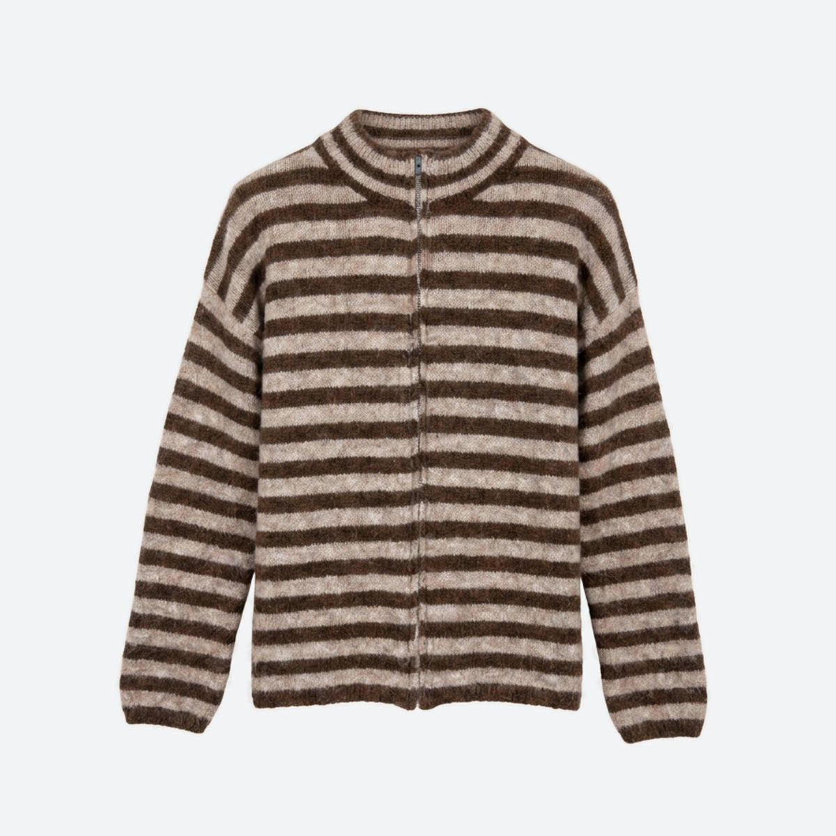 MOONDUST STRIPE CARDIGAN KNITWEAR 129 CHOCOLATE