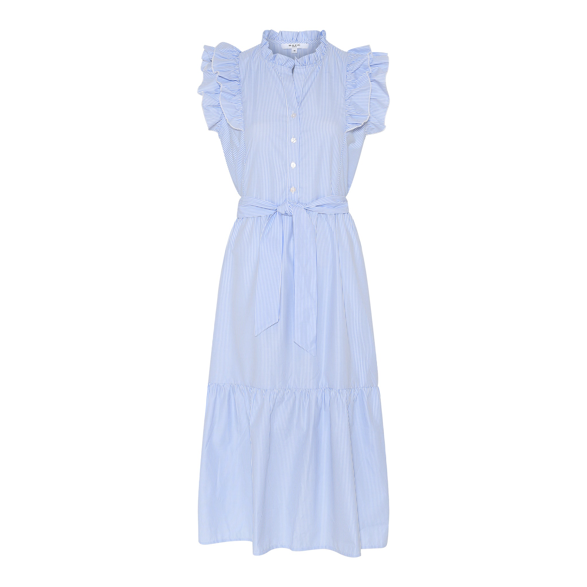 MAPP STRIPE FRILL DRESS DRESS/JUMPSUIT 109 SKY BLUE