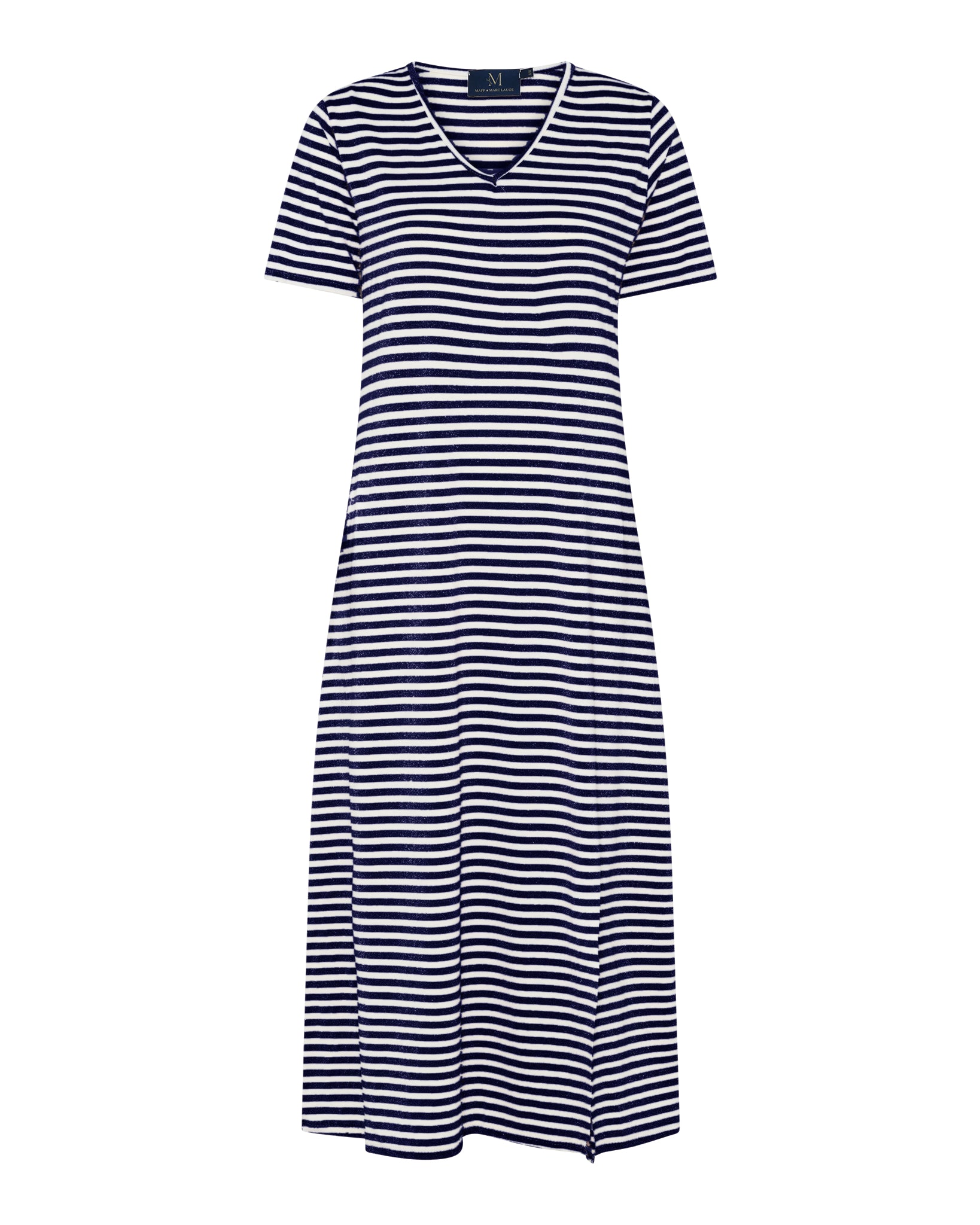 M JEANS STRIPE LUREX DRESS DRESS/JUMPSUIT 104 NAVY