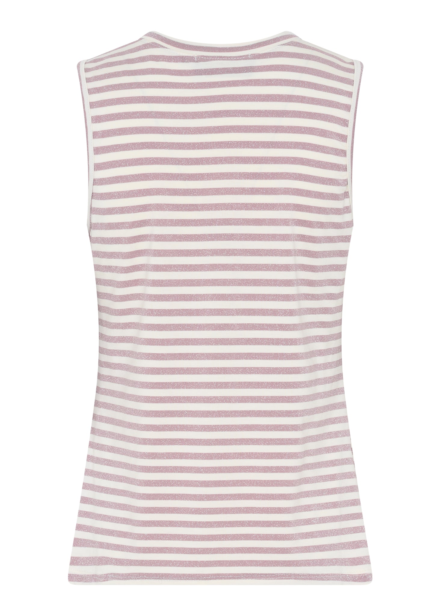 M JEANS STRIPE LUREX V-TOP TOP/T-SHIRT 385 BRIGHT ROSE