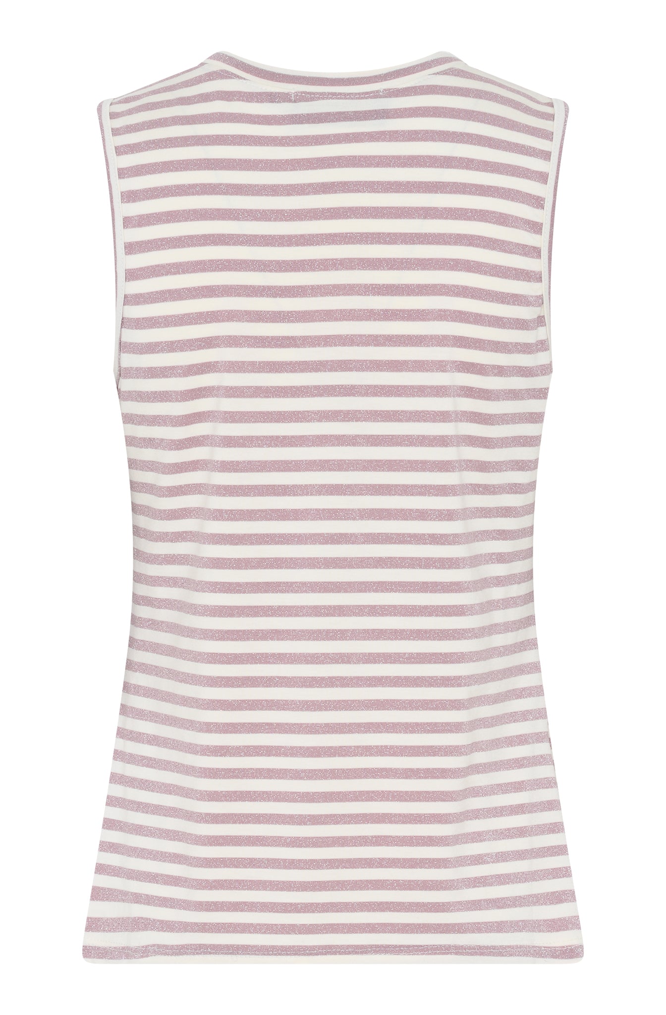 M JEANS STRIPE LUREX V-TOP TOP/T-SHIRT 385 BRIGHT ROSE