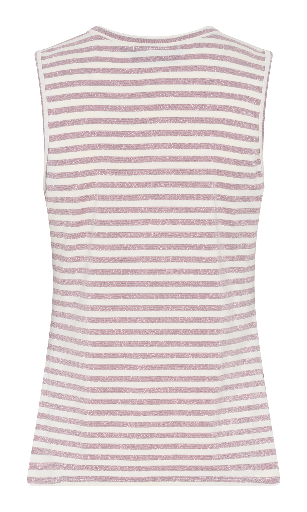 M JEANS STRIPE LUREX V-TOP TOP/T-SHIRT 385 BRIGHT ROSE