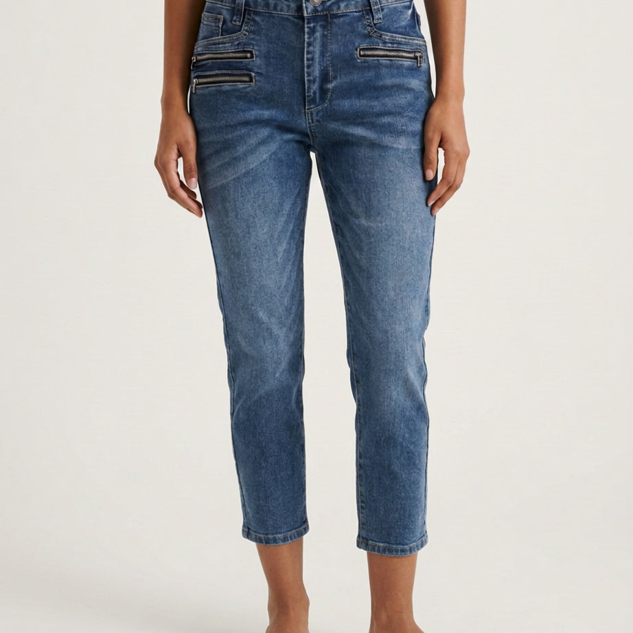 MARC LAUGE Staycy Slim Fit Jeans | Marc Lauge DENIM/TWILL 9696 BLUE DENIM USED