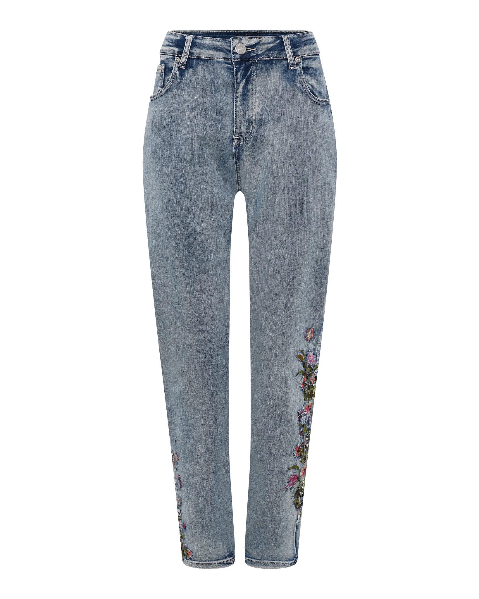 DNYcph Plus Size Tea Embroidered Jeans DENIM/TWILL 919699 BENNETON LIGHT BLUE