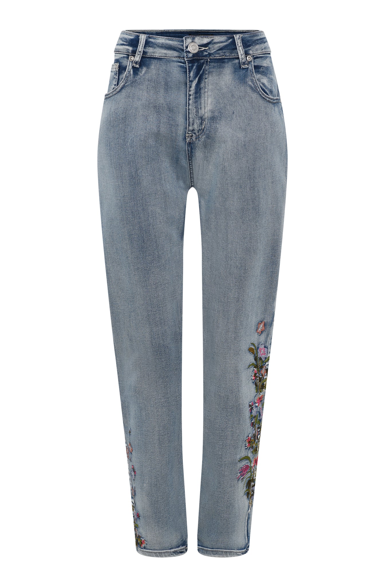 DNYcph Plus Size Tea Embroidered Jeans DENIM/TWILL 919699 BENNETON LIGHT BLUE