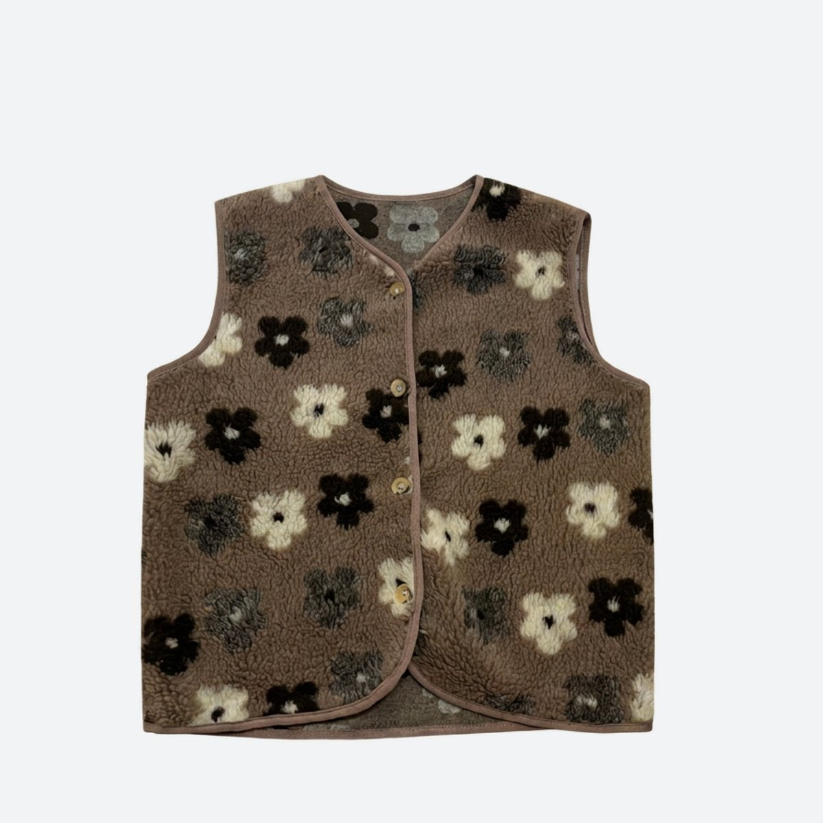 MOONDUST TEDDY VEST FLOWER OUTERWEAR 135 EARTH