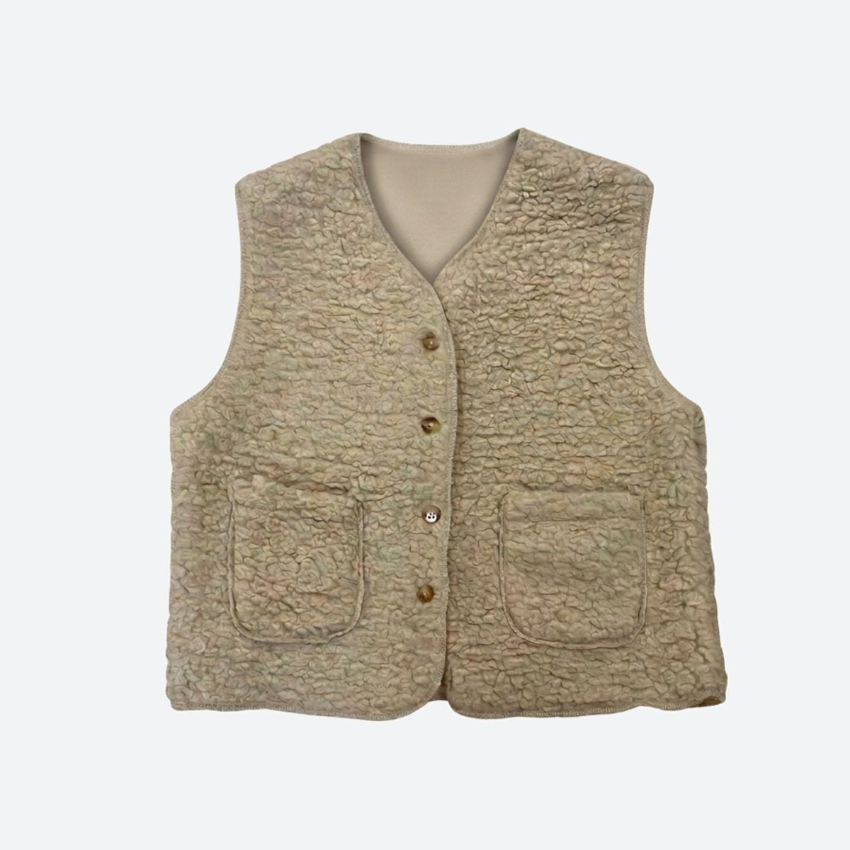 MOONDUST TEDDY VEST SOLID OUTERWEAR 20 OFF WHITE