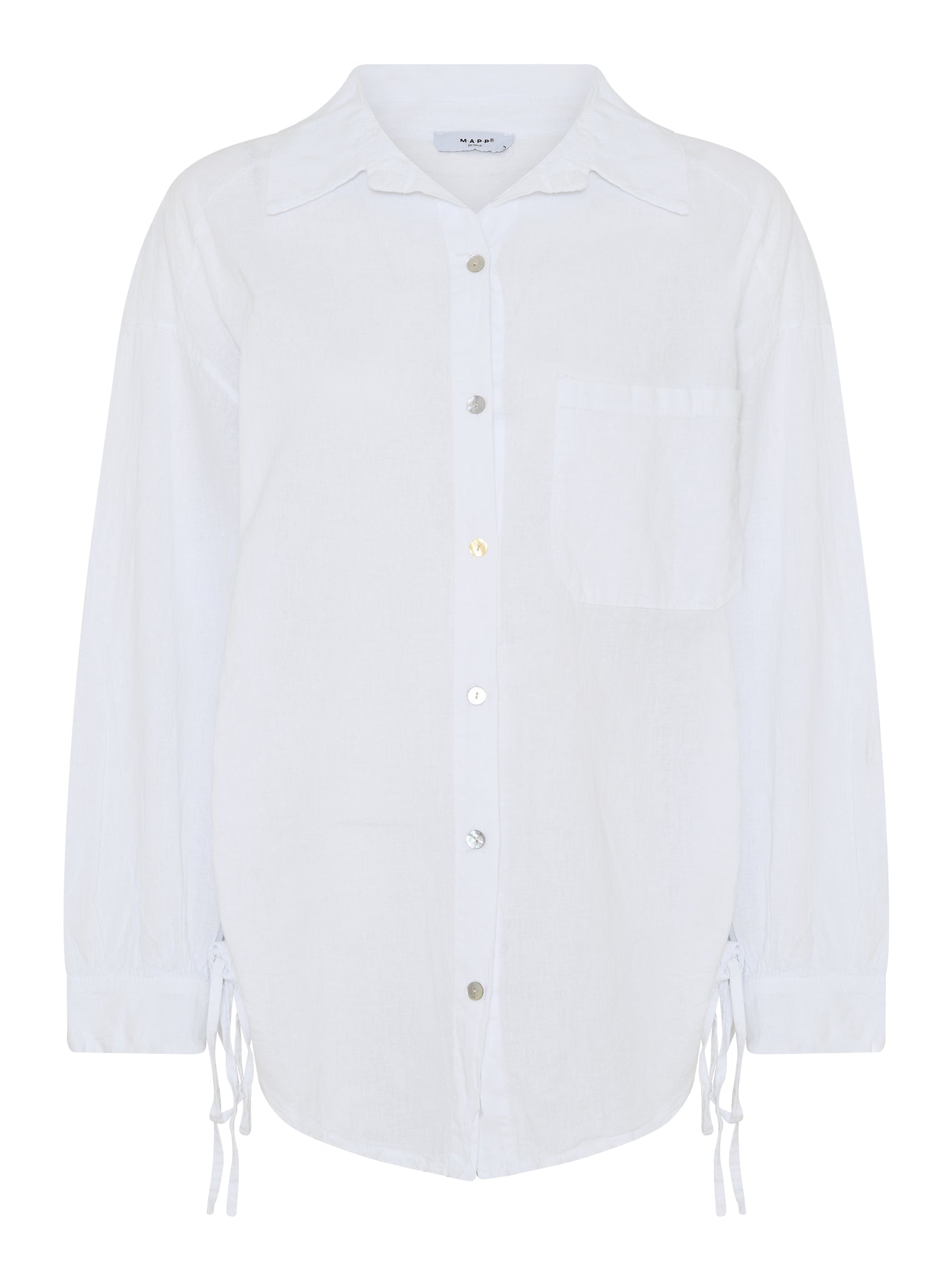 MAPP TIE LIN SHIRT LINEN 10 WHITE