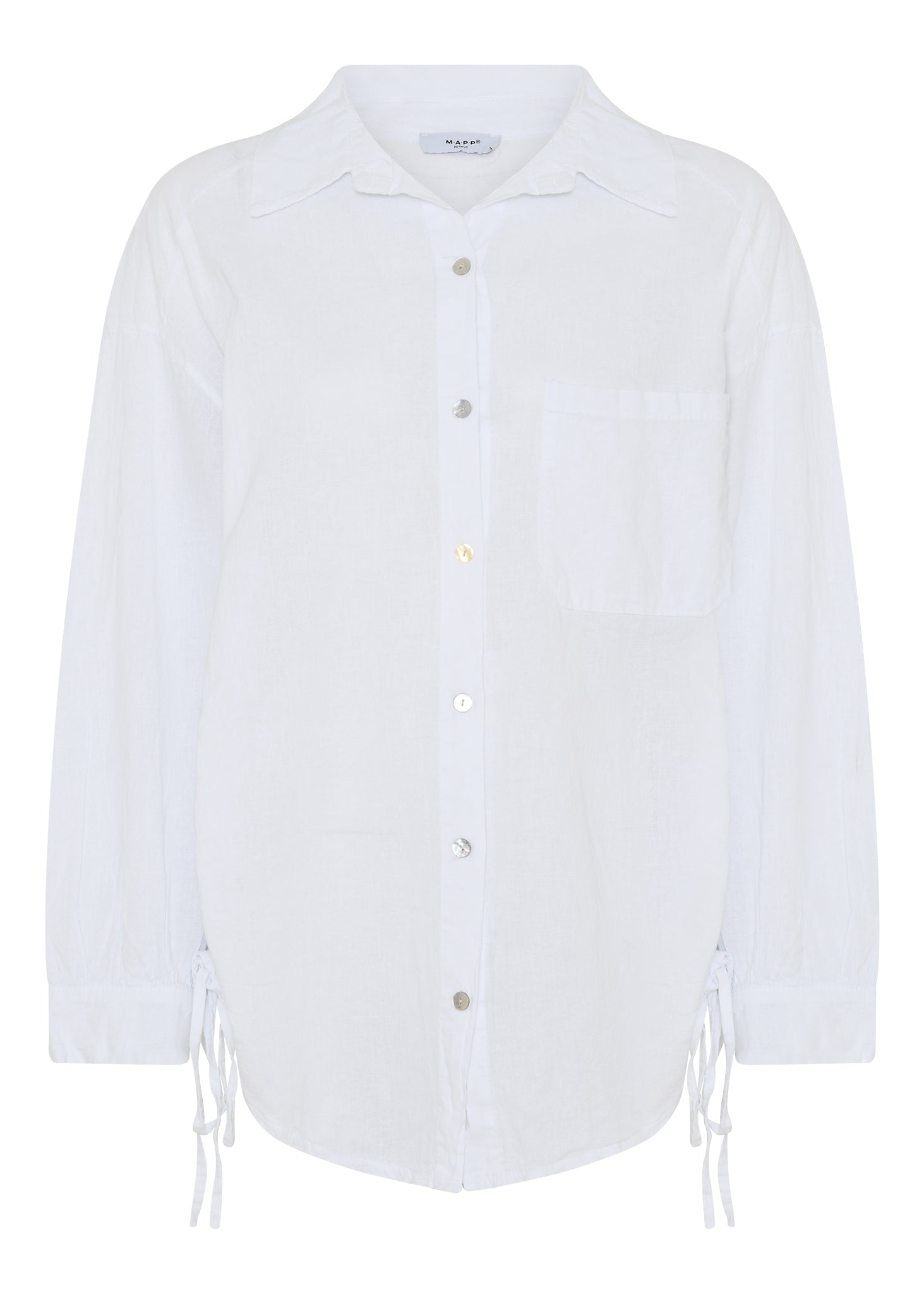 MAPP TIE LIN SHIRT LINEN 10 WHITE