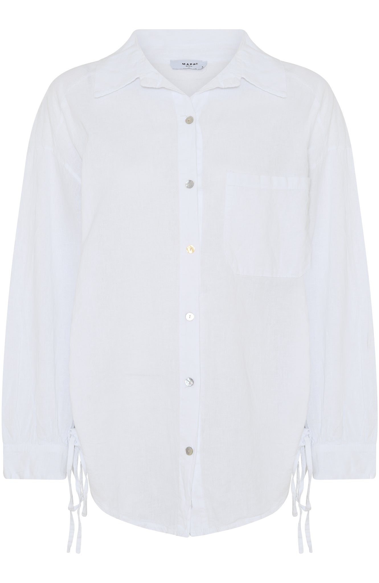 MAPP TIE LIN SHIRT LINEN 10 WHITE