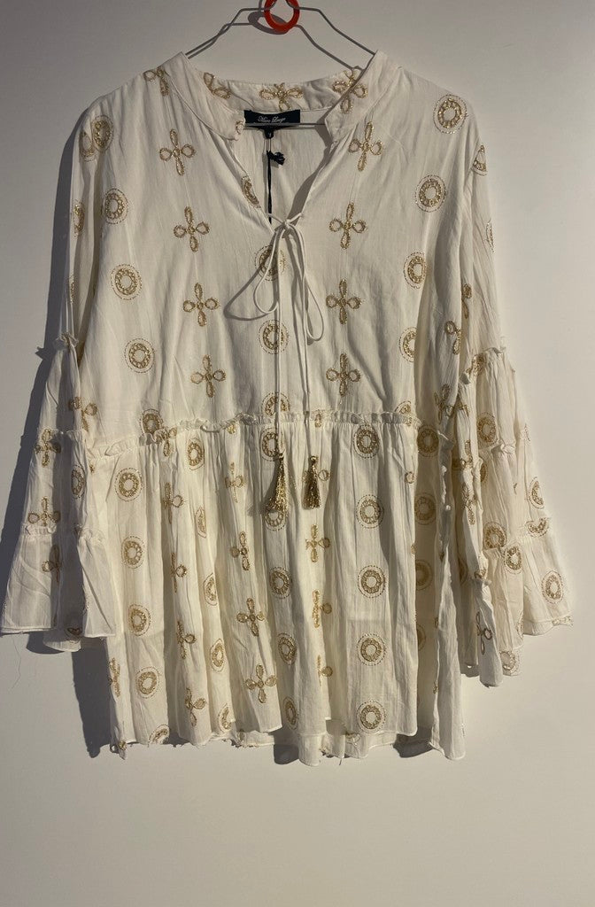 MARC LAUGE TIRI BLOUSE GOLD BLOUSE/SHIRT 10 WHITE