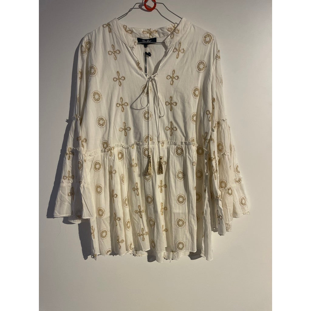 MARC LAUGE TIRI BLOUSE GOLD BLOUSE/SHIRT 10 WHITE