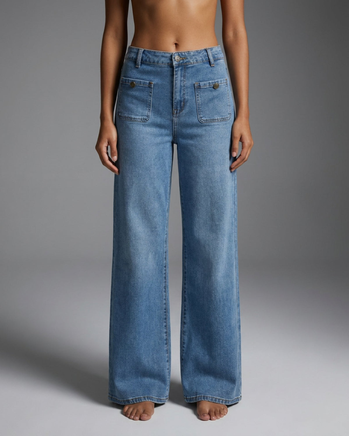 M JEANS Thea Wide Denim Jeans DENIM/TWILL 9396 DENIM USED