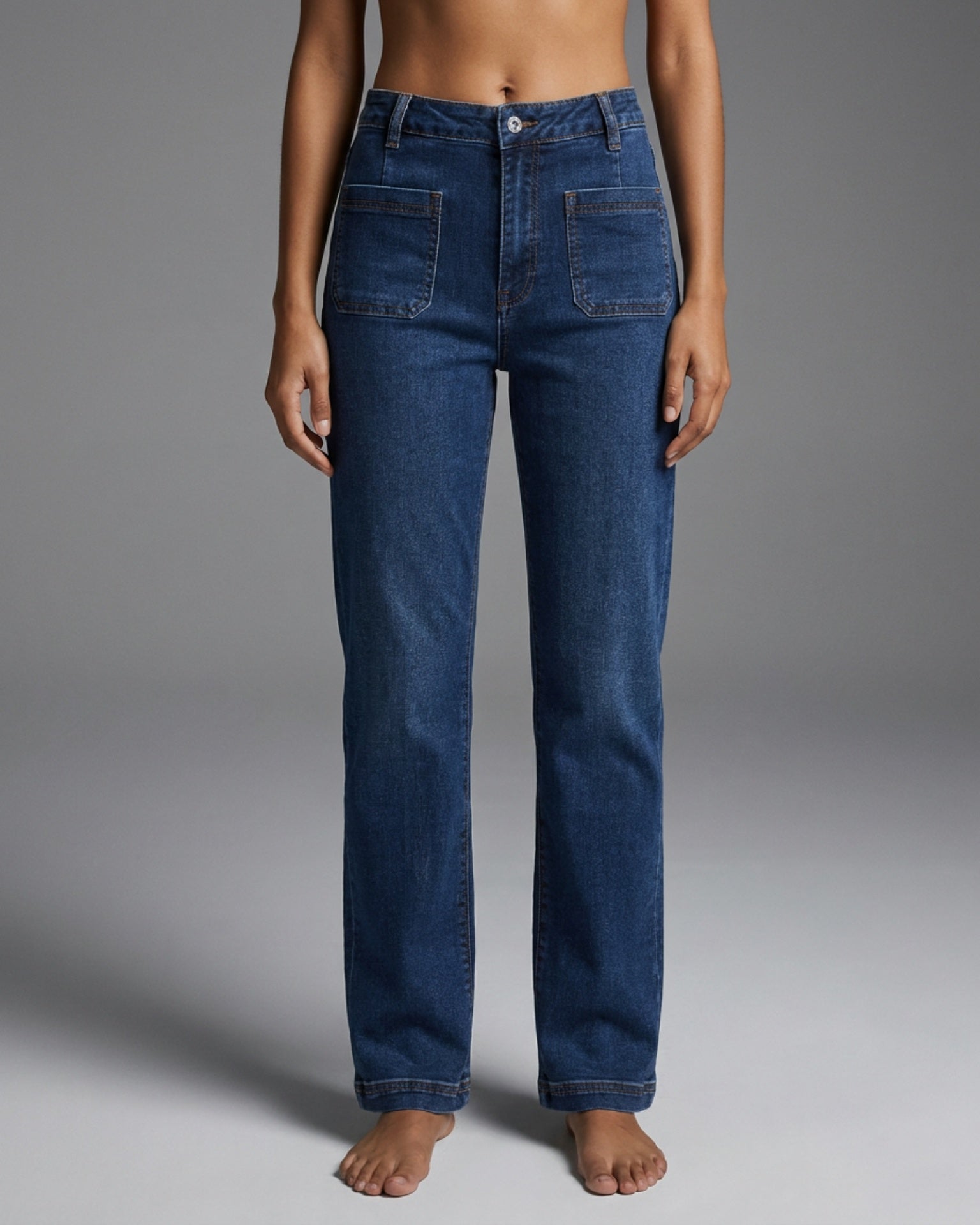 M JEANS Tutti Square Straight Denim Jeans DENIM/TWILL 9696 BLUE DENIM USED