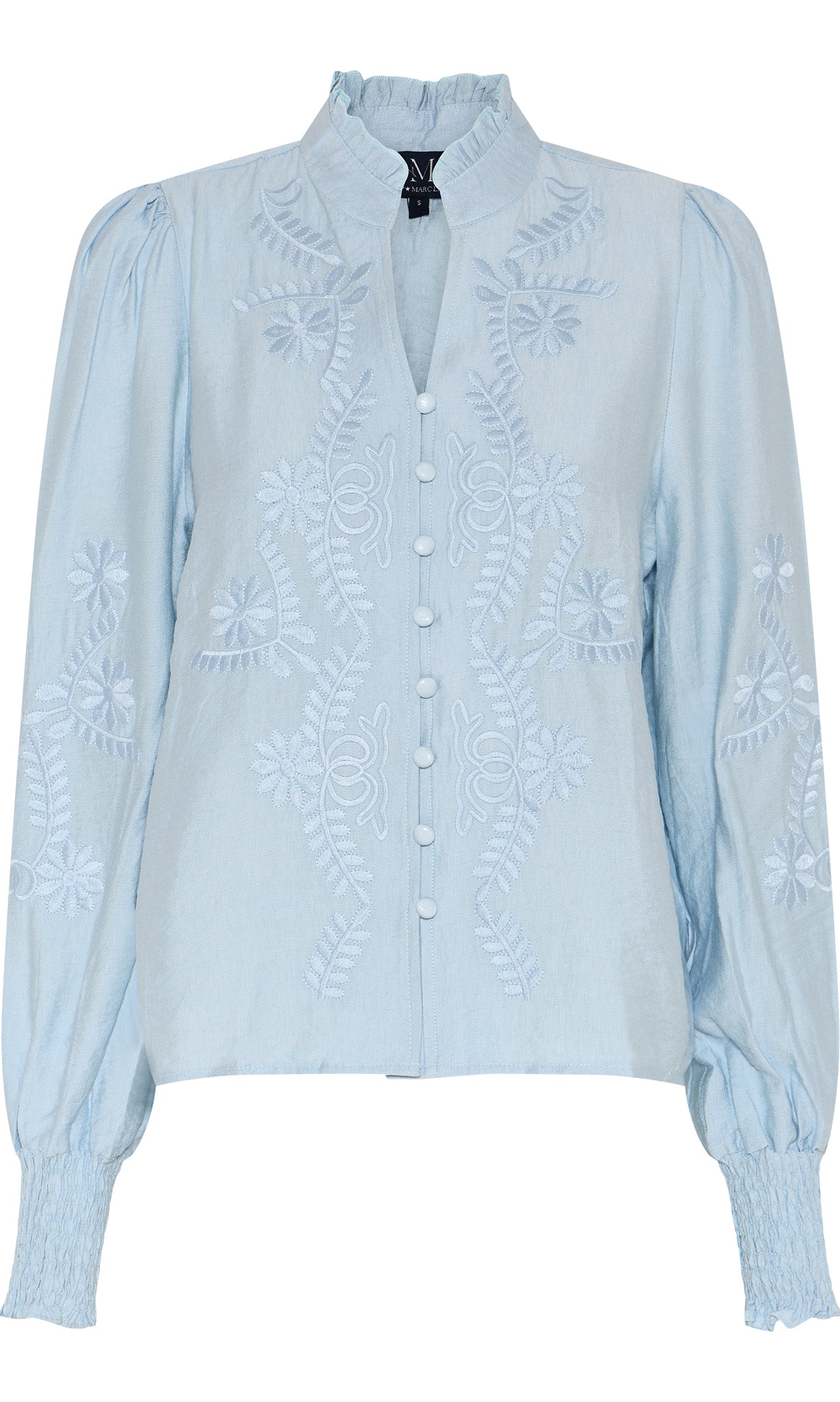 M JEANS VANESSA EMB SHIRT BLOUSE/SHIRT 107 SOFT BLUE